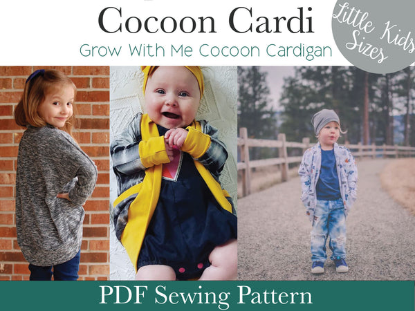 Little Kids Cocoon Cardi- PDF Apple Tree Sewing Pattern