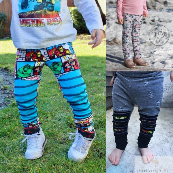 Little Kids Grow Along Pants: Grow with me joggers to leggings- PDF Ap –  Apple Tree Sewing Patterns