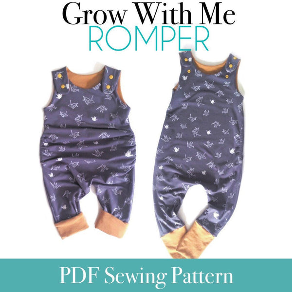Little Kids On The Grow Romper Snap on, Sleeveless, Romper- PDF Apple Tree Sewing Pattern