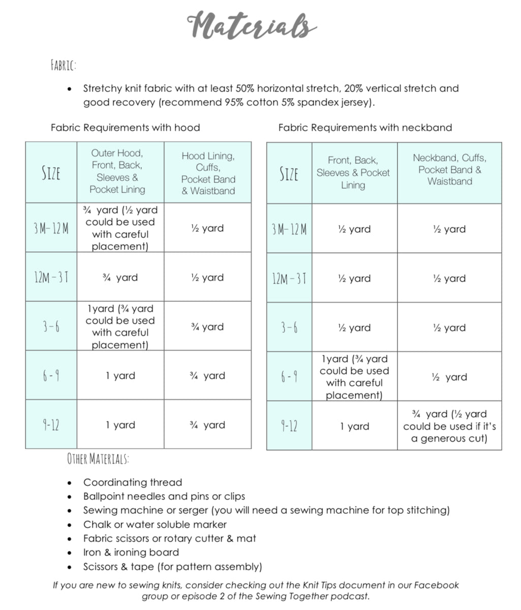All Sizes Bunnyhug Grow With Me Hoodie PDF Apple Tree Sewing Pattern
