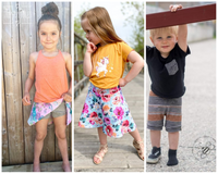 All Sizes Grow with Me Shorty Shorts & Skort - PDF Apple Tree Sewing Pattern